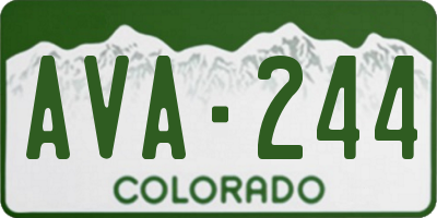 CO license plate AVA244