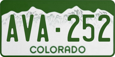 CO license plate AVA252