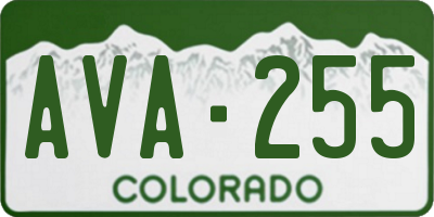 CO license plate AVA255