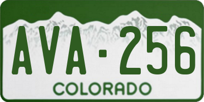 CO license plate AVA256