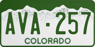 CO license plate AVA257