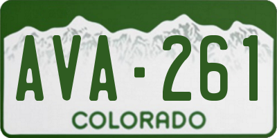 CO license plate AVA261