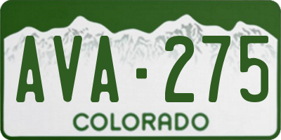 CO license plate AVA275