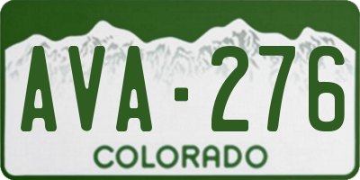 CO license plate AVA276