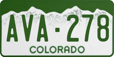CO license plate AVA278