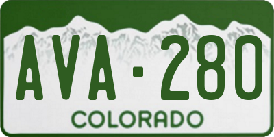 CO license plate AVA280