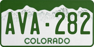 CO license plate AVA282