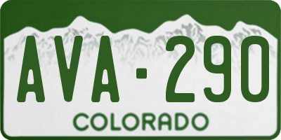 CO license plate AVA290