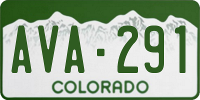 CO license plate AVA291