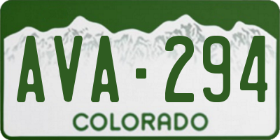 CO license plate AVA294