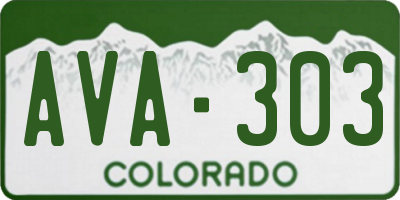 CO license plate AVA303
