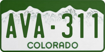 CO license plate AVA311
