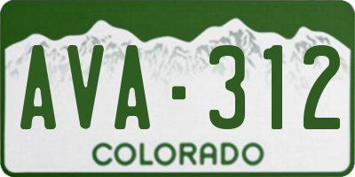 CO license plate AVA312