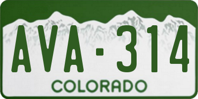 CO license plate AVA314