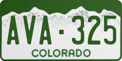CO license plate AVA325
