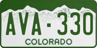 CO license plate AVA330