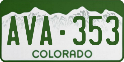 CO license plate AVA353