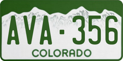 CO license plate AVA356