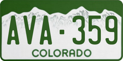 CO license plate AVA359