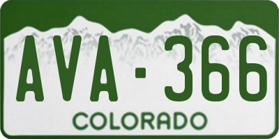 CO license plate AVA366