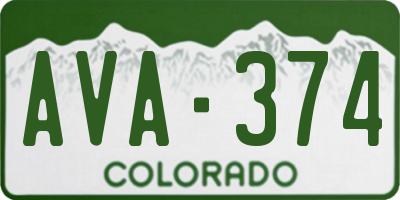 CO license plate AVA374