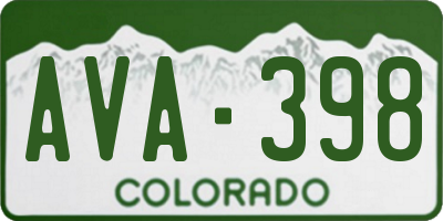 CO license plate AVA398