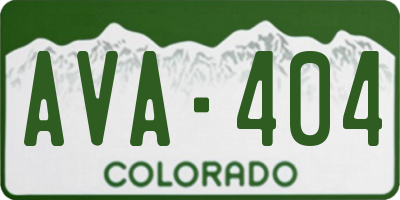 CO license plate AVA404