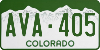 CO license plate AVA405