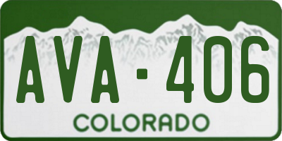 CO license plate AVA406