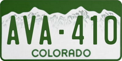 CO license plate AVA410