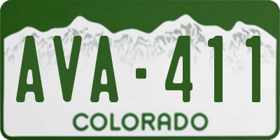 CO license plate AVA411