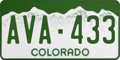CO license plate AVA433