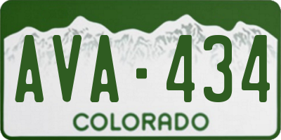 CO license plate AVA434