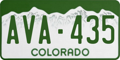 CO license plate AVA435