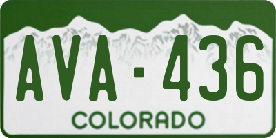 CO license plate AVA436