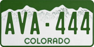 CO license plate AVA444
