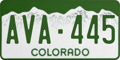 CO license plate AVA445