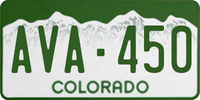 CO license plate AVA450
