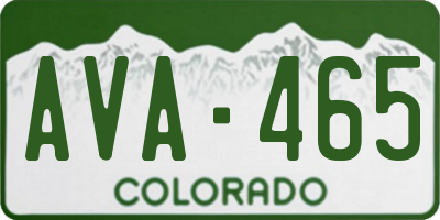 CO license plate AVA465