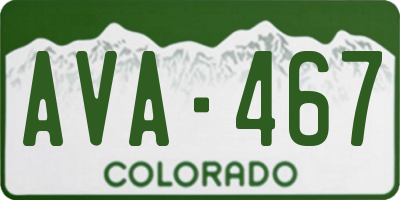 CO license plate AVA467