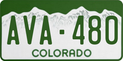 CO license plate AVA480