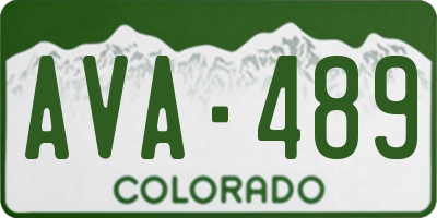 CO license plate AVA489