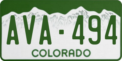CO license plate AVA494