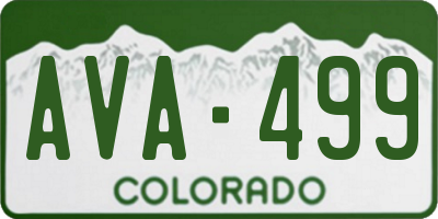 CO license plate AVA499