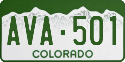 CO license plate AVA501