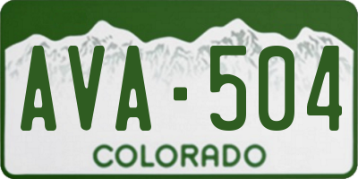 CO license plate AVA504
