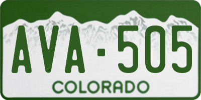 CO license plate AVA505
