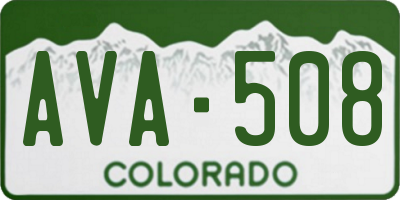 CO license plate AVA508