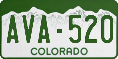 CO license plate AVA520