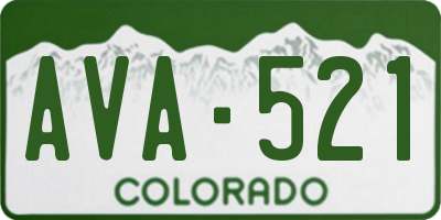 CO license plate AVA521